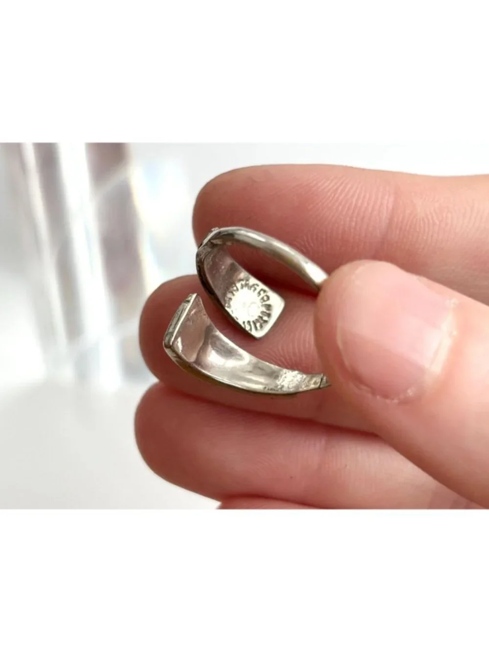Mother of Pearl Inlay Wrap Taxco, Mexico Sterling Silver 925 Vintage Ring - sz 8